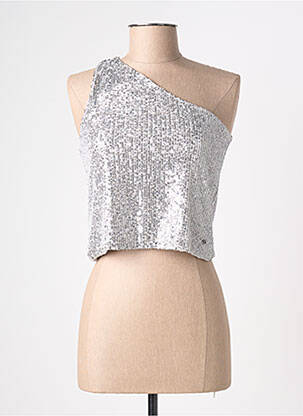 Top stretch sans manche argent BROWNIE femme