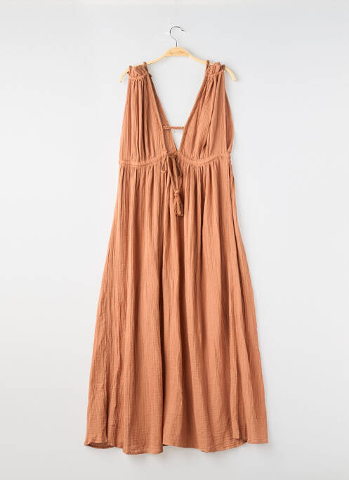 Robe longue sans manche sans manche orange BAHAAR femme