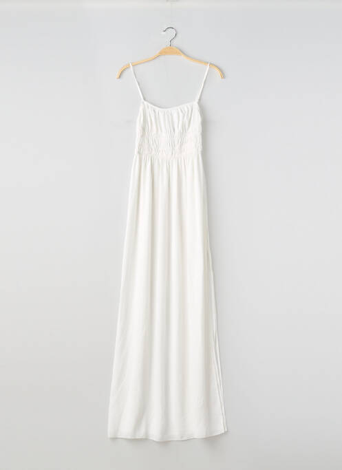 Robe longue manches bretelles ajustables fines bretelles blanc OH POLLY femme