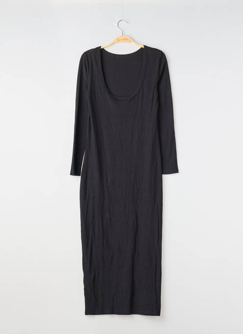 Robe longue manches longues manches longues noir CAMAIEU femme