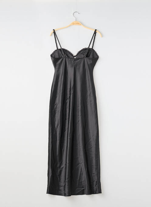 Robe longue manches bretelles ajustables fines bretelles noir GINA TRICOT femme