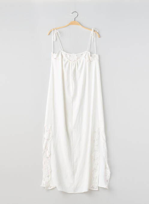 Robe longue tissage crêpe sans manche blanc ZARA femme