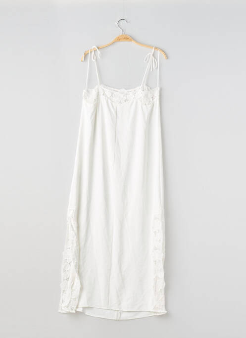 Robe longue tissage crêpe sans manche blanc ZARA femme