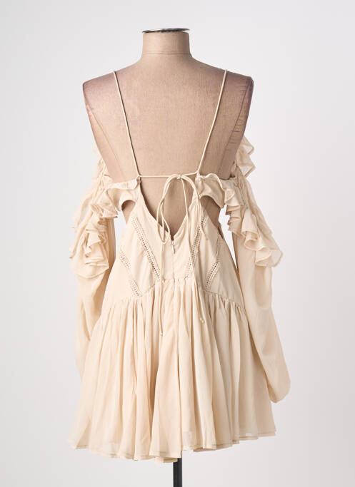 Robe courte fermeture zippée au dos manches longues beige ASOS femme