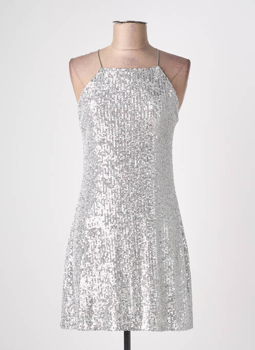 Robe courte sans manche sans manche argent BROWNIE femme