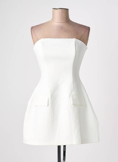Robe courte sans manche sans manche blanc LEAU femme