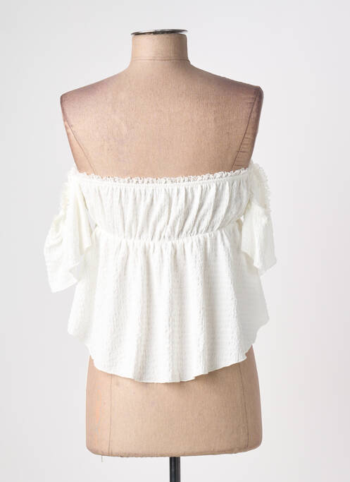 Top stretch manches courtes blanc GINA TRICOT femme
