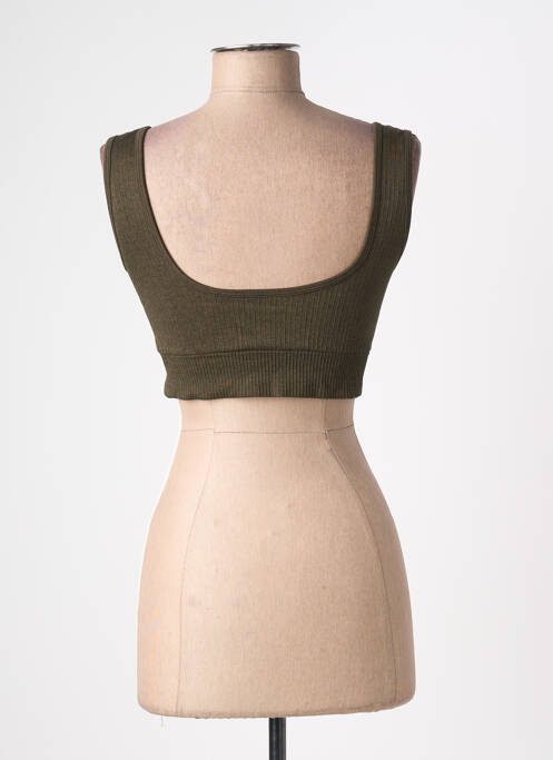 Top col carré sans manche vert SANS MARQUE femme