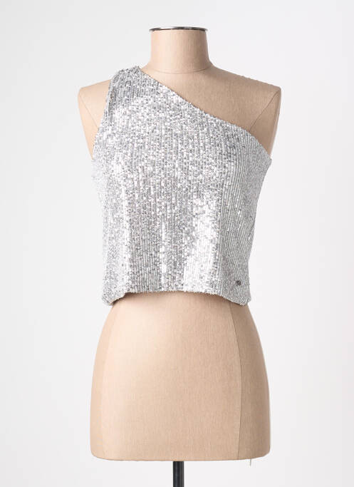 Top stretch sans manche argent BROWNIE femme