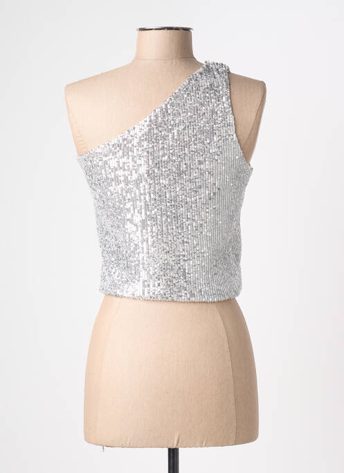 Top stretch sans manche argent BROWNIE femme