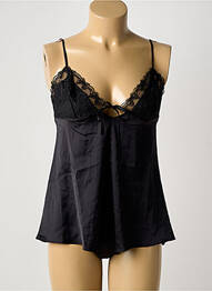 Top/caraco tissage satiné noir LOUNGE femme