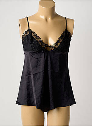 Top/caraco tissage satiné noir LOUNGE femme