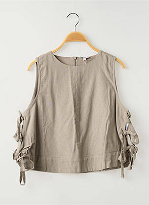 Top sans manche sans manche vert CAMAIEU femme