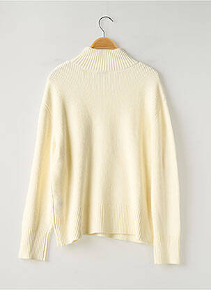 Pull maille tricot manches longues beige CAMAIEU femme