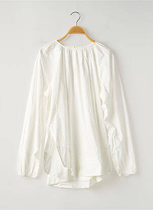 Blouse col rond manches longues blanc CAMAIEU femme
