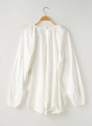 Blouse col rond manches longues blanc CAMAIEU femme