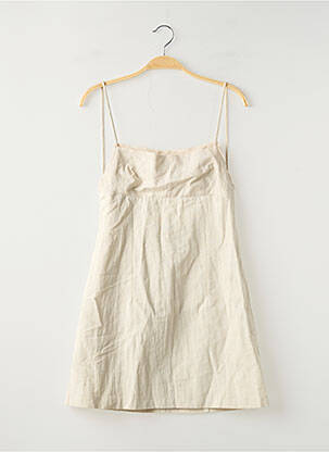 Robe courte sans manche sans manche beige MANGO femme