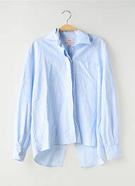 Chemisier coupe droite manches longues bleu PAUÈME femme