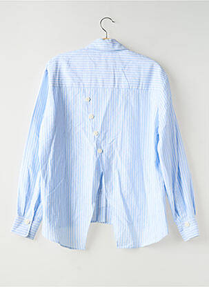 Chemisier coupe droite manches longues bleu PAUÈME femme