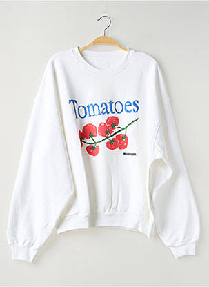 Sweat-shirt sérigraphie floquée manches longues blanc MUGO DEPARTMENT femme