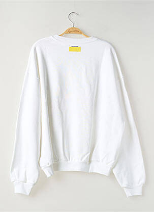 Sweat-shirt sérigraphie floquée manches longues blanc MUGO DEPARTMENT femme