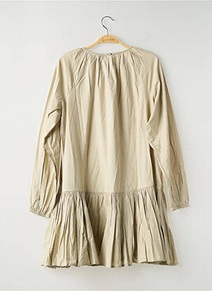 Robe mi-longue manches longues manches longues beige CAMAIEU femme