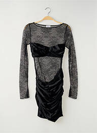 Robe courte manches longues manches longues noir OH POLLY femme
