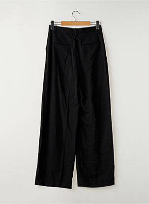 Pantalon large tissage popeline taille normale noir MANGO femme