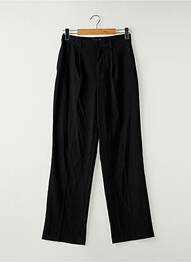 Pantalon large fermeture zippée sous rabat boutonné taille normale noir GINA TRICOT femme