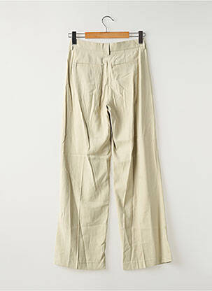 Pantalon large tissage popeline taille normale vert CAMAIEU femme