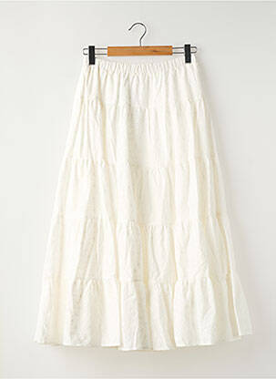Jupe mi-longue blanc SAINT TROPEZ femme