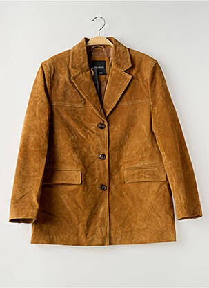 Veste en cuir marron STRADIVARIUS femme