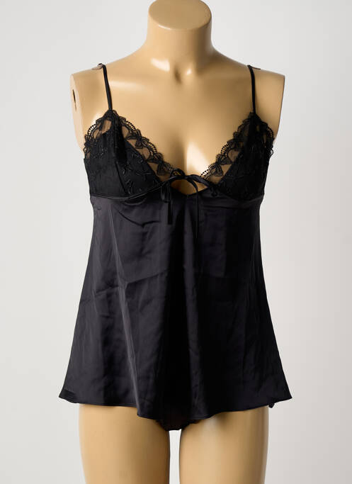 Top/caraco tissage satiné noir LOUNGE femme
