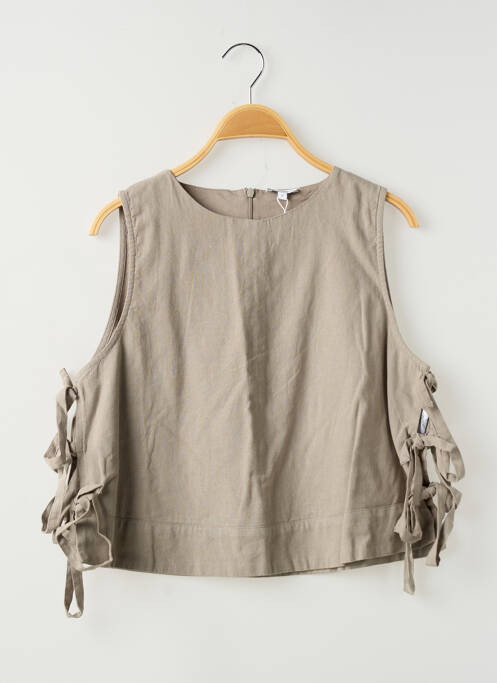 Top sans manche sans manche vert CAMAIEU femme