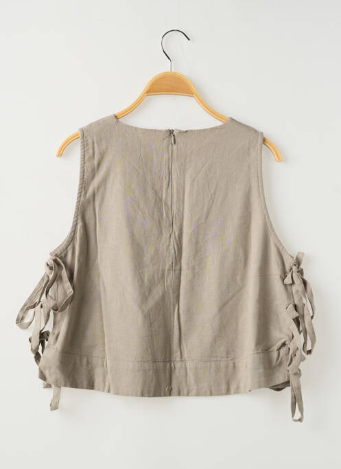 Top sans manche sans manche vert CAMAIEU femme