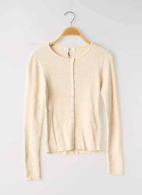 Gilet manches longues coupe cintrée beige STRADIVARIUS femme