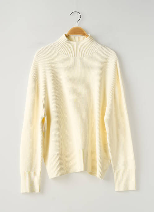 Pull maille tricot manches longues beige CAMAIEU femme