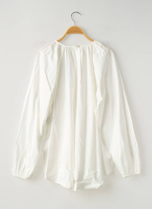 Blouse col rond manches longues blanc CAMAIEU femme