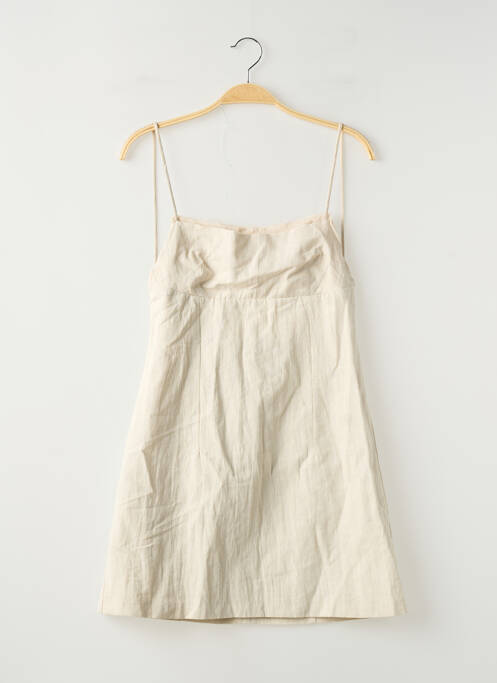 Robe courte sans manche sans manche beige MANGO femme