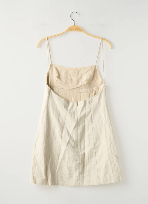 Robe courte sans manche sans manche beige MANGO femme