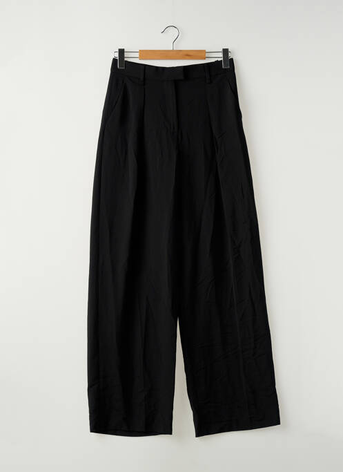 Pantalon large tissage popeline taille normale noir MANGO femme