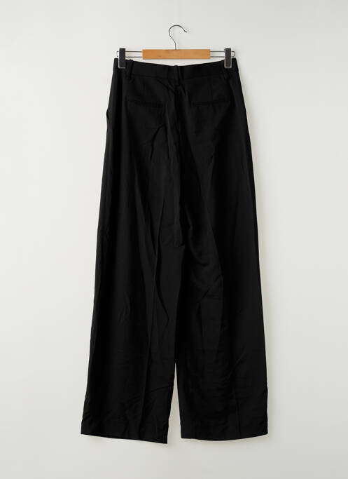 Pantalon large tissage popeline taille normale noir MANGO femme