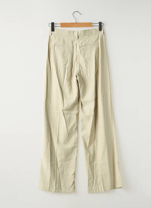 Pantalon large tissage popeline taille normale vert CAMAIEU femme