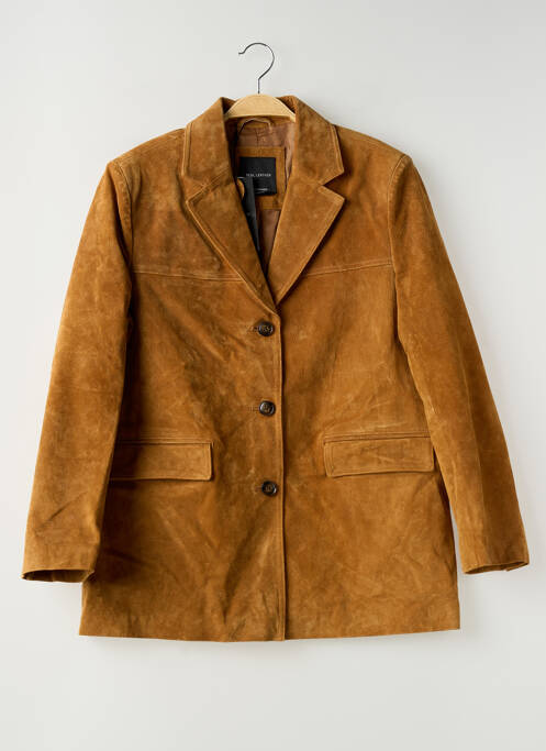 Veste en cuir marron STRADIVARIUS femme
