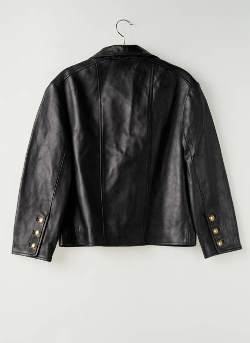 Veste en cuir noir SANDRO femme