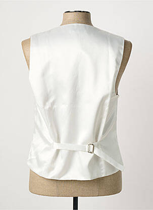 Gilet sans manche effet matière satinée blanc GREGE CREATION homme