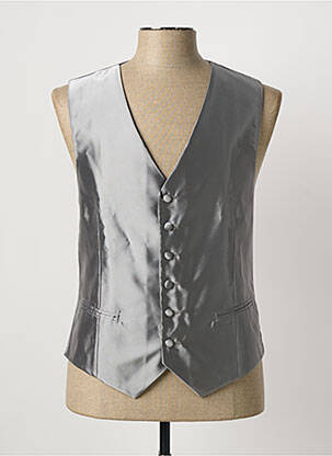 Gilet sans manche effet matière satinée gris GREGE CREATION homme