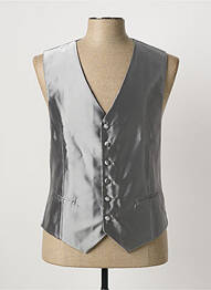 Gilet sans manche effet matière satinée gris GREGE CREATION homme