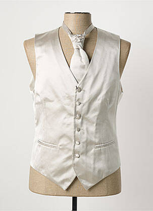 Gilet sans manche effet matière satinée gris GREGE CREATION homme