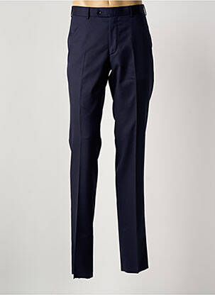 Pantalon droit taille à pinces taille normale bleu SCABAL homme